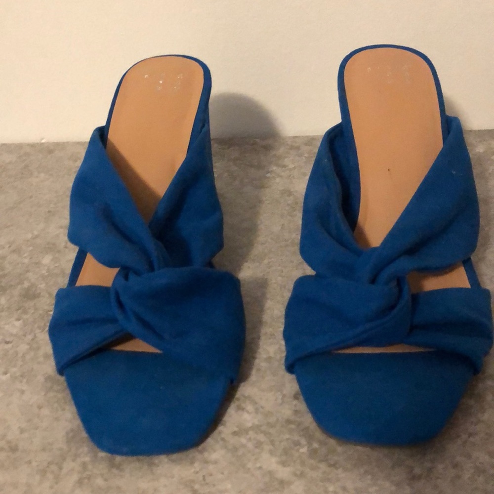 Cobalt blue mules.